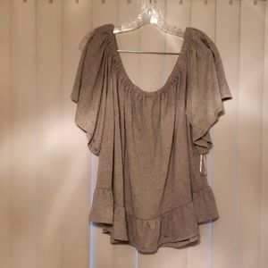 Lane Bryant women's sz 26/28 gray off shoulder top